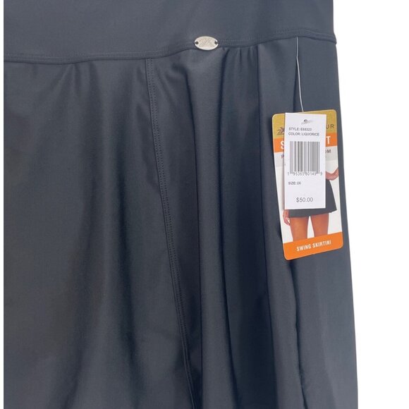 ZeroXposur Womens Size 2X Black UPF 30+ Quick Dry Sport Swim Swing Skirtini - Picture 5 of 10